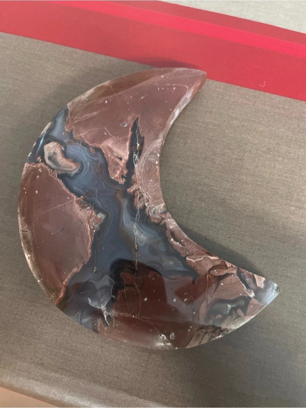 Football Agate Moon Carving